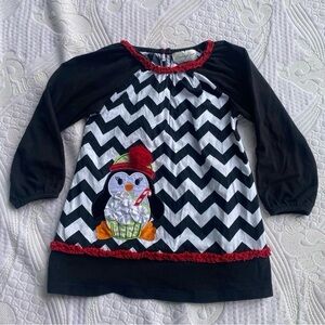 Emily Rose Black and White Chevron Penguin Dress